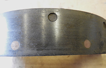 Worn Brake Lining -Copper rivets rubbing on Brake Drum